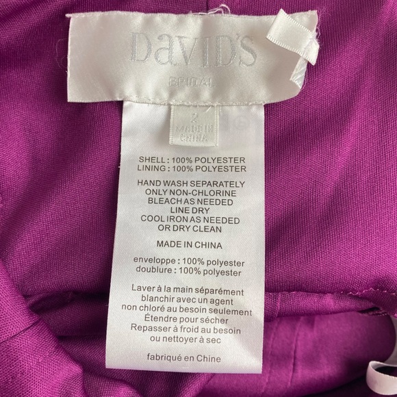 David’s Bridal Sangria Strapless Versa Convertible Maxi Bridesmaid Dress Size 2 - Picture 6 of 15